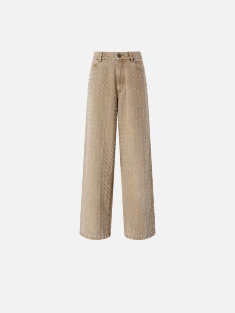 BROWN JEANS WITH STUDS