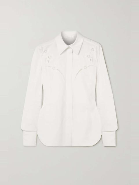 Embroidered grain de poudre shirt