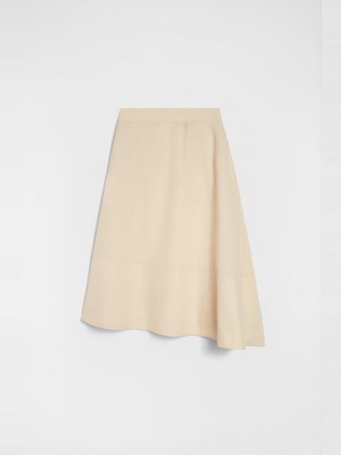 Lightweight Wool Gabardine Asymmetrical Skirt