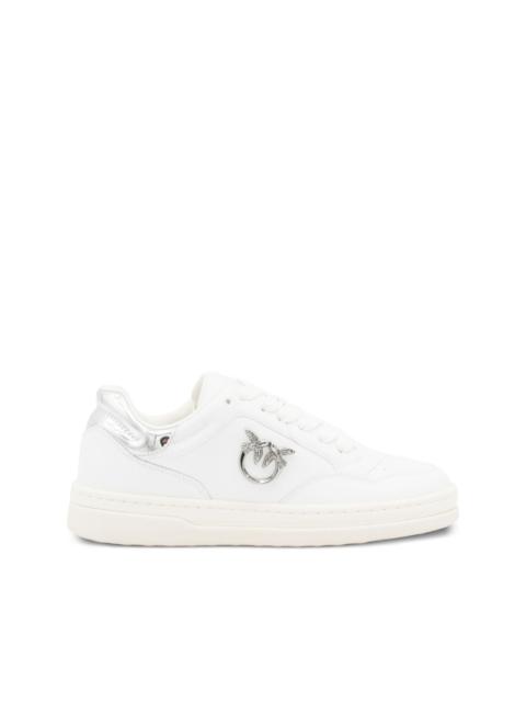 logo-detail leather sneakers