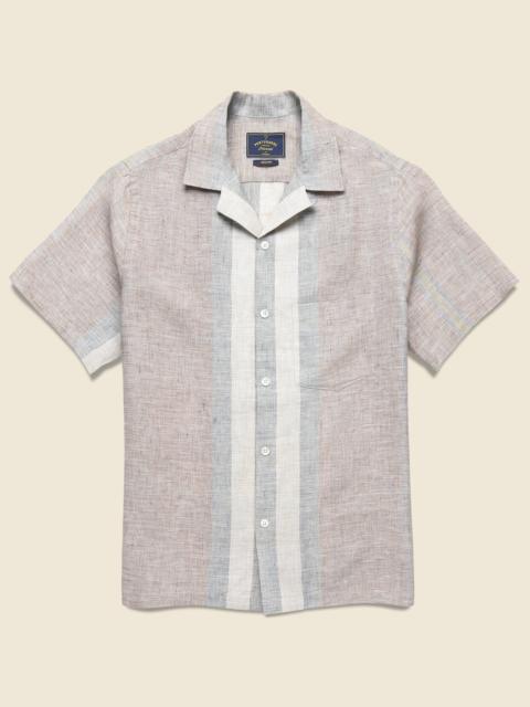 Striped Drift Camp Shirt - Taupe
