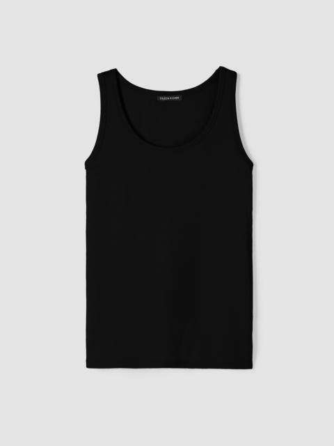 Organic Cotton Stretch Rib Scoop Neck Tank