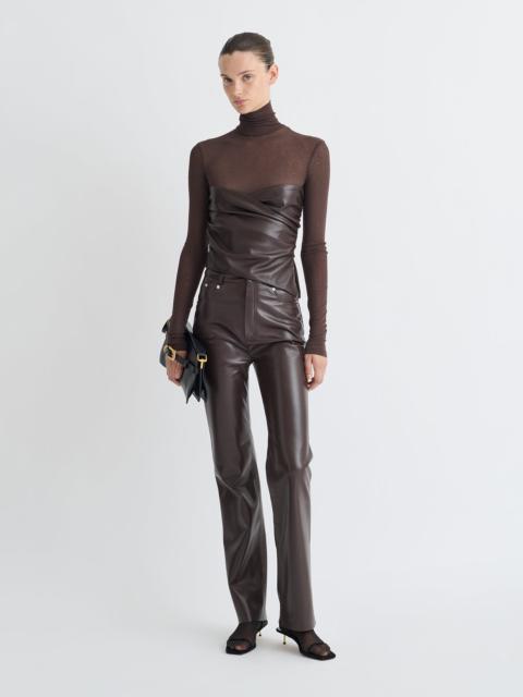 Mesh Jersey/Okobor Turtleneck Top