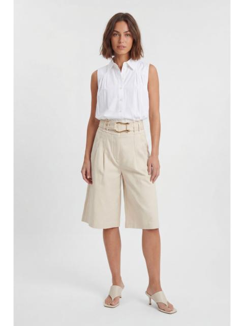 Tailored Top Stitch Detail Bermuda Culotte