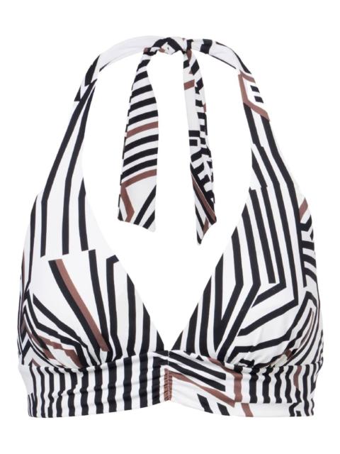 Alberta asymmetric striped bikini top