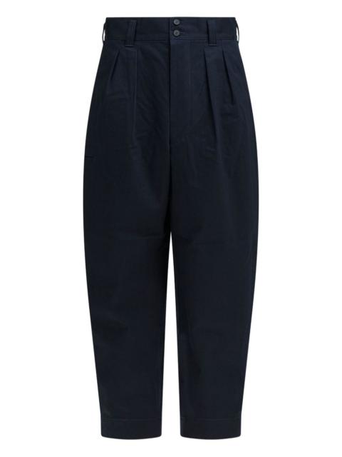 button-fastening cotton trousers