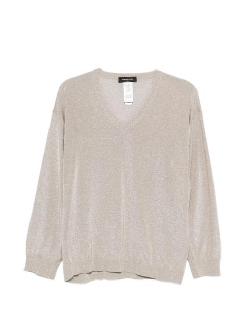 V-neck long-sleeve sweater