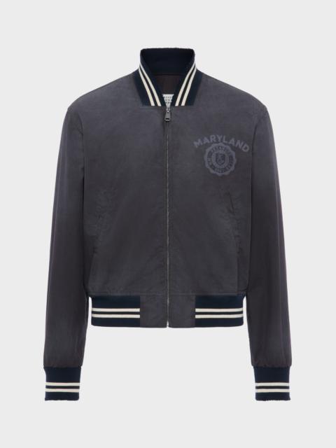 Denim varsity caban jacket