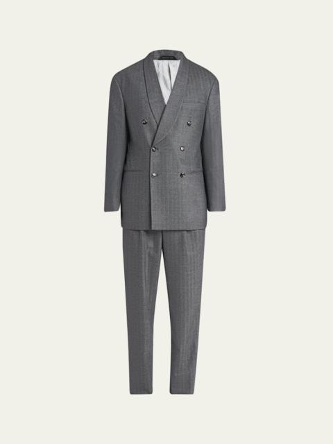 Men's Heritage Line Chevron Wool and Cashmere Double-Breasted Suit