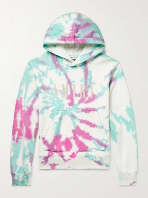 Logo-Flocked Tie-Dyed Loopback Cotton-Jersey Hoodie