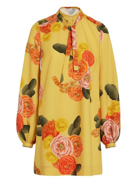 tie-neck floral dress