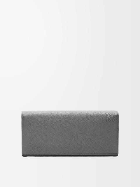 Long horizontal wallet in soft grained calfskin