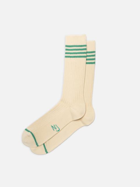 Men Tennis Socks StripeOffwhite/Turquoise