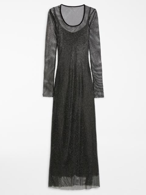 CINESE Rhinestone tulle dress