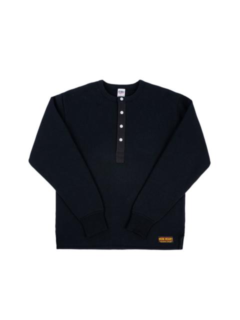 IHTL-2401-BLK 11oz Henley Long Sleeved Sweater Black