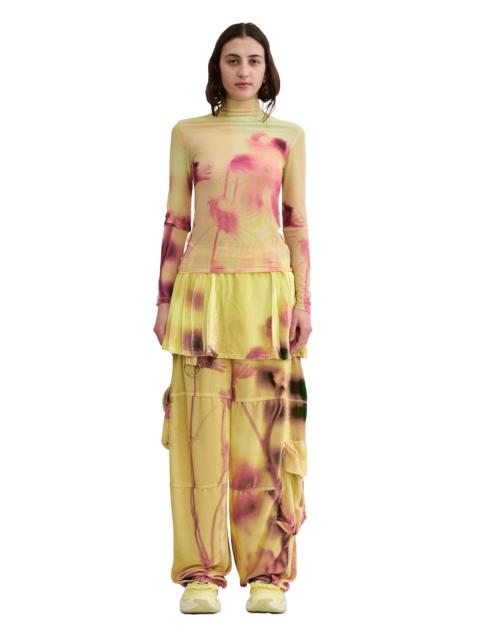 YELLOW MEADOW PLAID LAWN SKIRT CARGO PANT