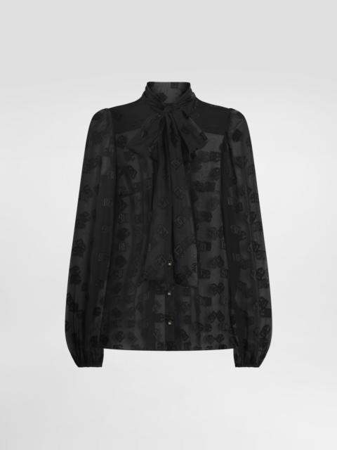 Silk shirt with dévoré DG logo