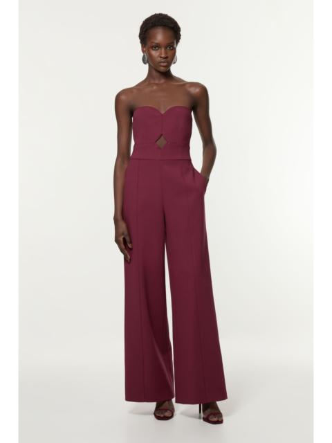 Compact Stretch Bandeau Tailored Wide Leg Jumpsuit