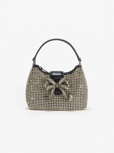 Champagne Diamante Crescent Bow Bag