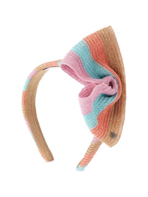 stripe-pattern bow-detail headband