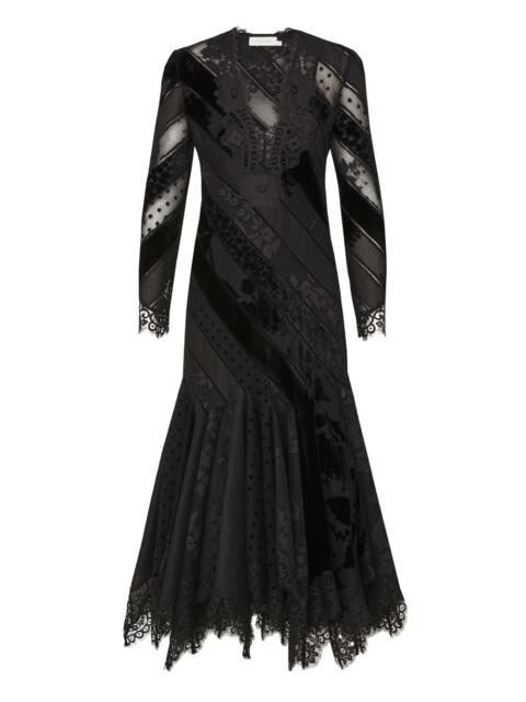 EDEN V NECK SPLICED GOWN