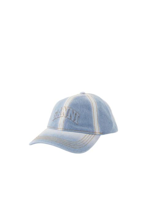 logo-embroidered denim cap