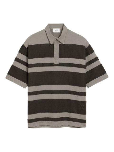 Ami De Coeur striped cotton polo shirt