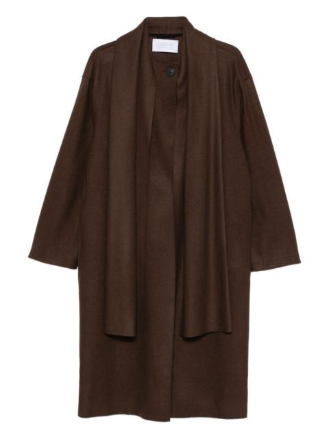 scarf button-fastening coat