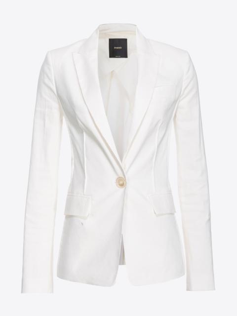 SINGLE-BREASTED STRETCH LINEN BLAZER