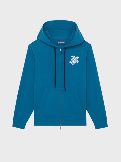 MEN COTTON FULL ZIP CARDIGAN BIG TURTLE EMBROIDERY