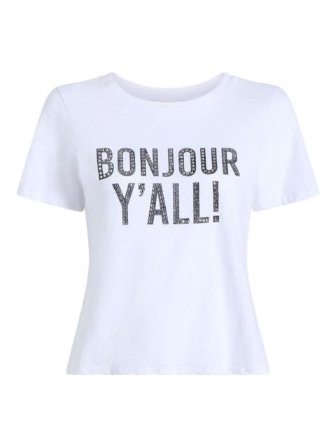 Bonjour Y'all embellished T-shirt