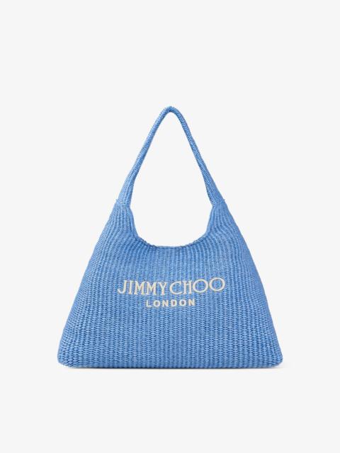 Beach Diamond Hobo Large
Ocean Blue and Ecru Raffia Shoulder Bag