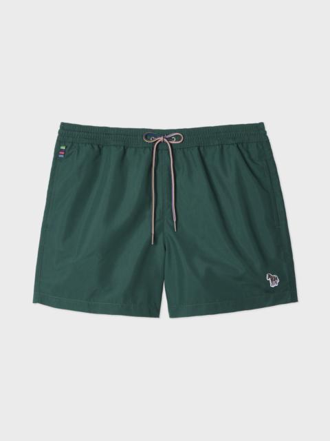 Dark Green Zebra Logo Swim Shorts