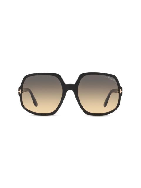 square-frame gradient-lenses sunglasses
