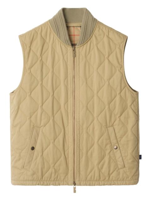 quilted gabardine gilet