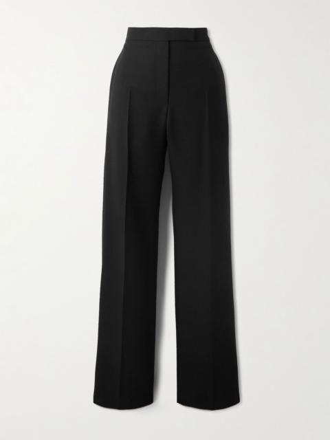 Wool, mohair and silk-blend twill pants Black