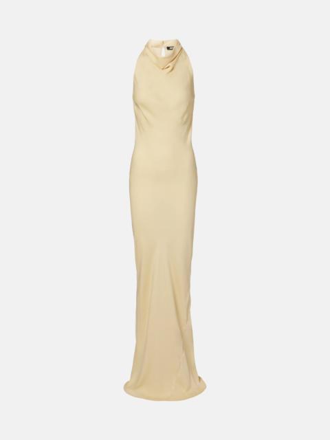 Halterneck satin gown