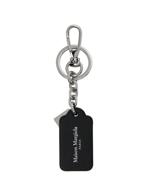 Black & Silver Four Stitches Tag Keychain