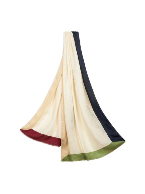 jacquard fringed scarf