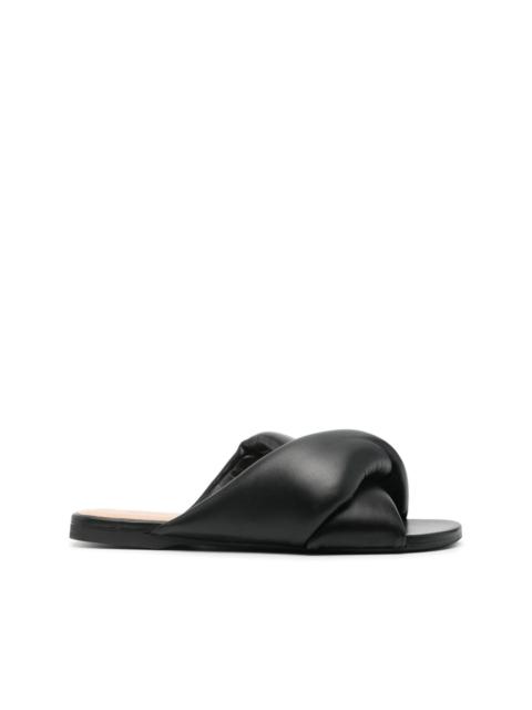 leather flat sandals