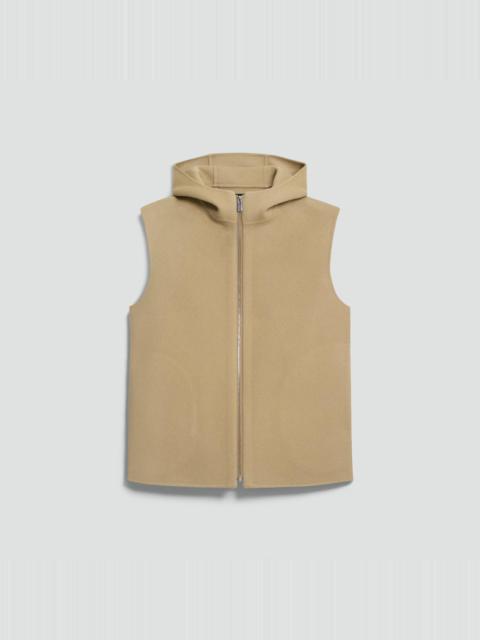 Hooded Vest in Double-Face Wool-Cashmere