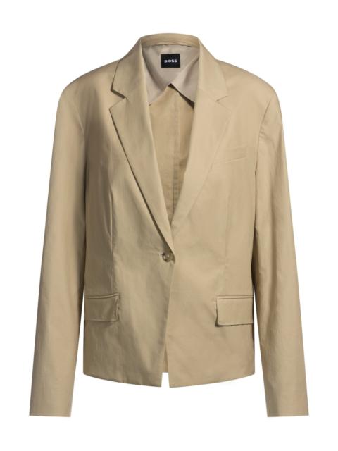 SINGLE-BUTTON BLAZER IN AIRY STRETCH COTTON