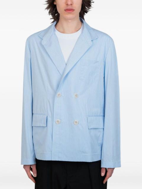 pinstripe double-breasted blazer