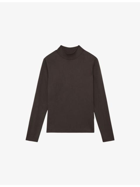 Molly Funnel-Neck Jersey Top