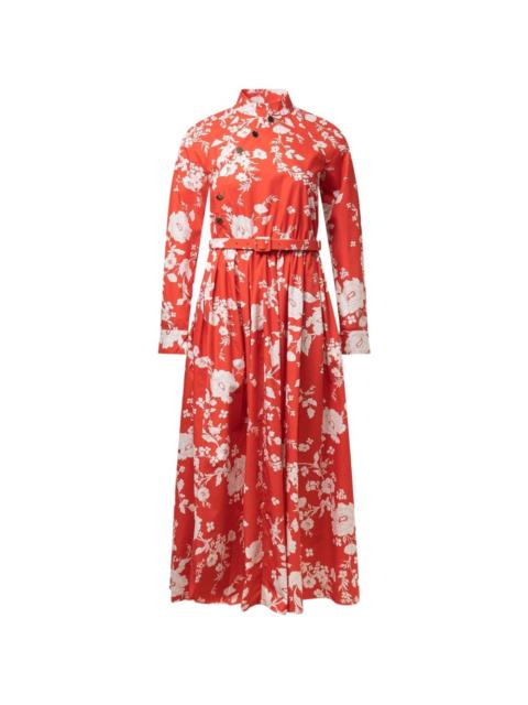 floral-pattern cotton midi dress