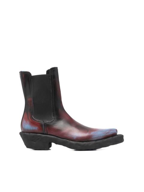 leather ankle-length boots