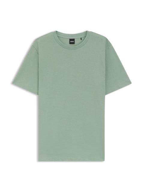 BUBBLE-JACQUARD STRUCTURE T-SHIRT IN A COTTON BLEND