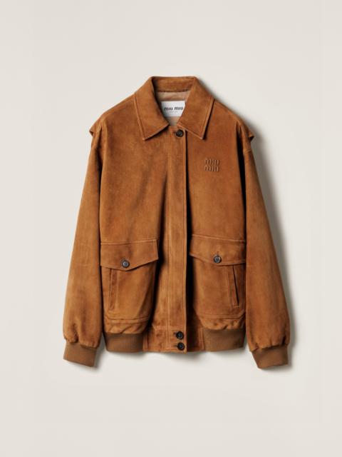 Suede blouson jacket