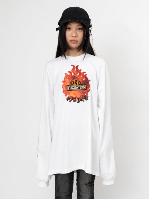 WHITE DOUBLET 1/F FLUCTUATION LENTICULAR L/S T-SHIRT