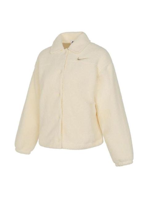 (WMNS) Nike Sportswear Collared High-Pile Jacket 'Coconut Milk' FB8708-113